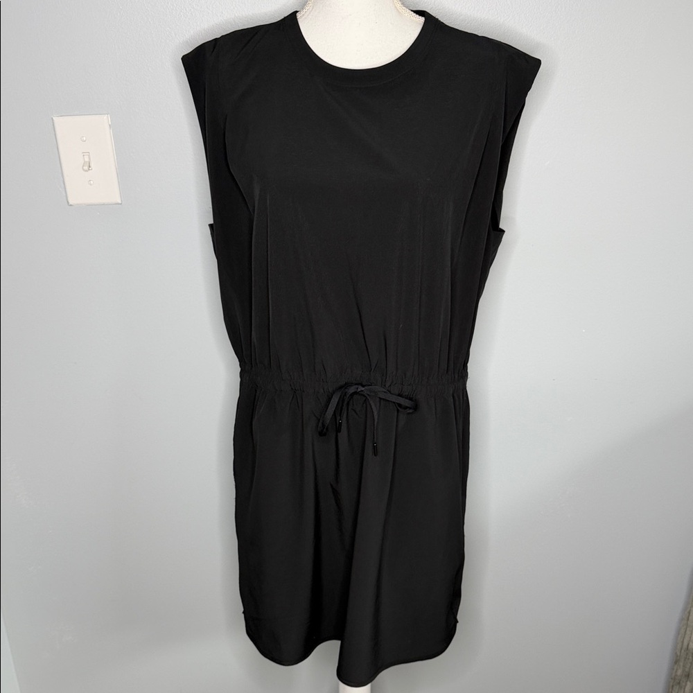 CALIA by Carrie Underwood Black Sleeveless Drawstring Waist Mini Dress
